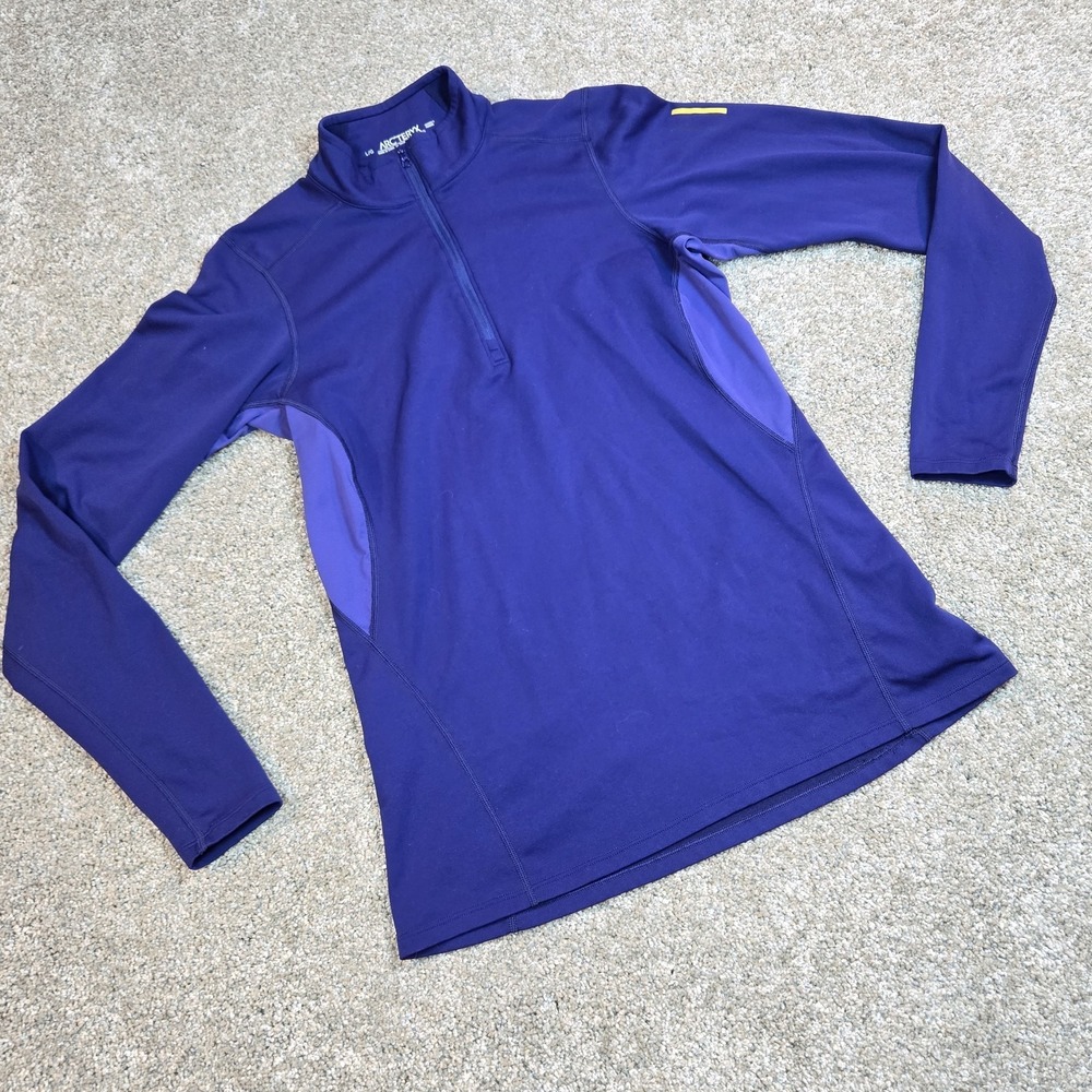 Arc'teryx Phase AR 1/4 Zip Pullover Womens Size L Long Sleeve Shirt Purple layer